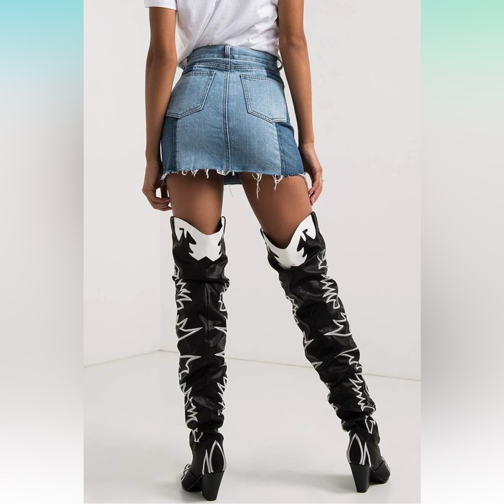 Thigh high cowgirl boots